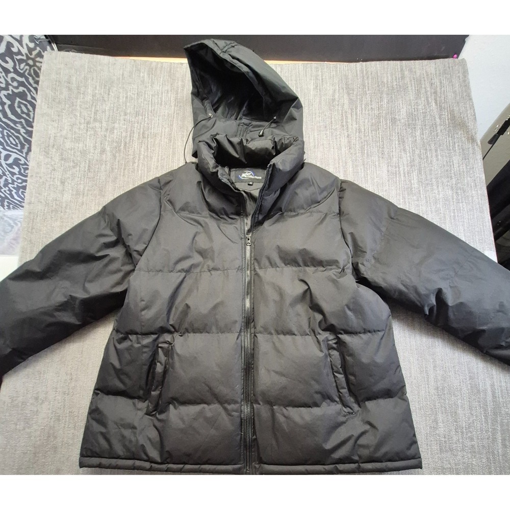 KC Collections women's 3XL black puffer jacket hooded quilted full zip winter